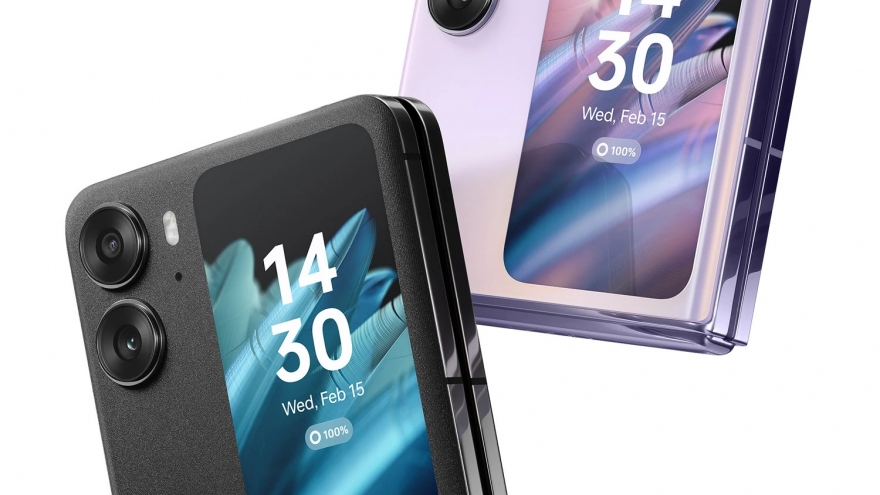 Điện thoại gấp Oppo Find N2 Flip gây ấn tượng với màn hình phụ cực lớn