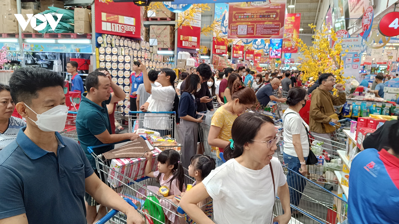 Người dân TP.HCM mua sắm nhộn nhịp trong ngày 29 Tết