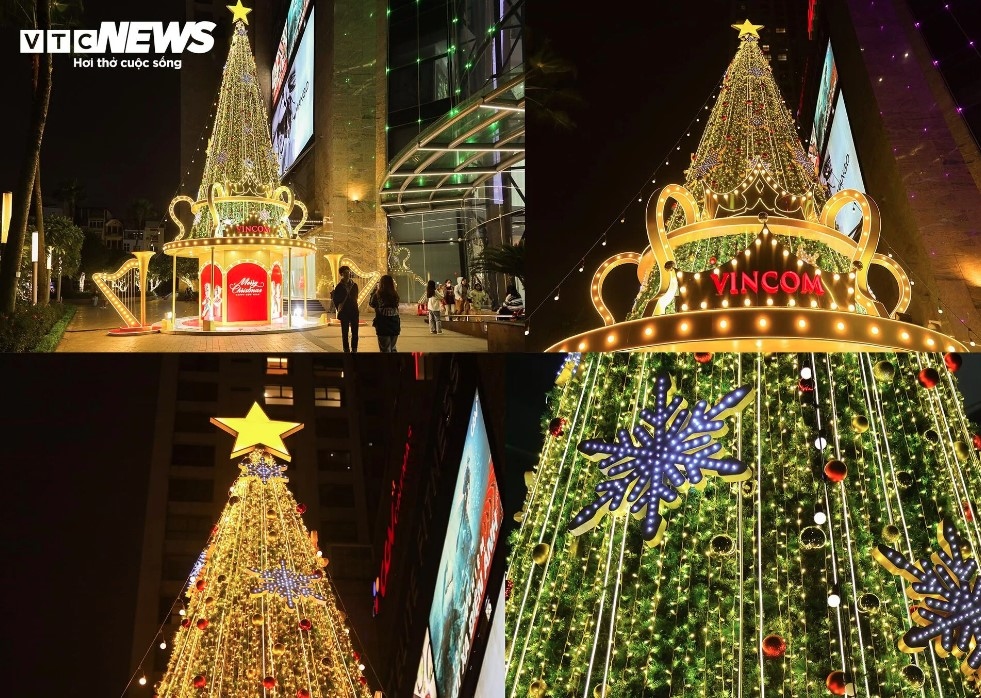 giant christmas trees in commercial centers bring festive cheer to hanoians picture 3